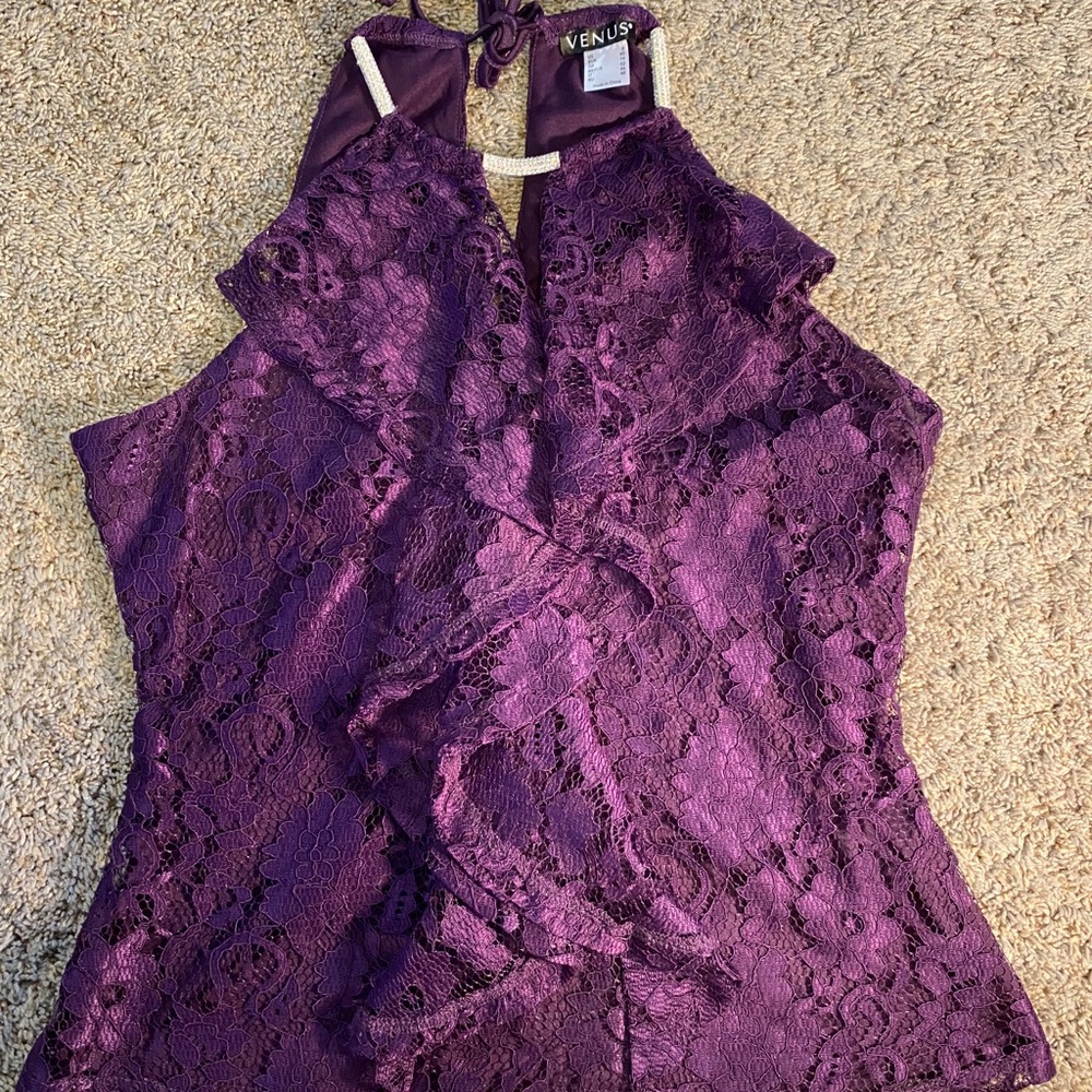 Venus Purple Lace Blouse